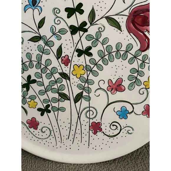 Vintage Bouquet Floral Ceramic Serving Plate Round Platter Japan 10 1/8" - Picture 7 of 9